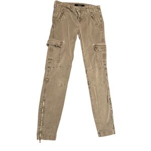 J Brand Women Cargo‎ Pants Zip Ankle Pocket Khaki Size 26